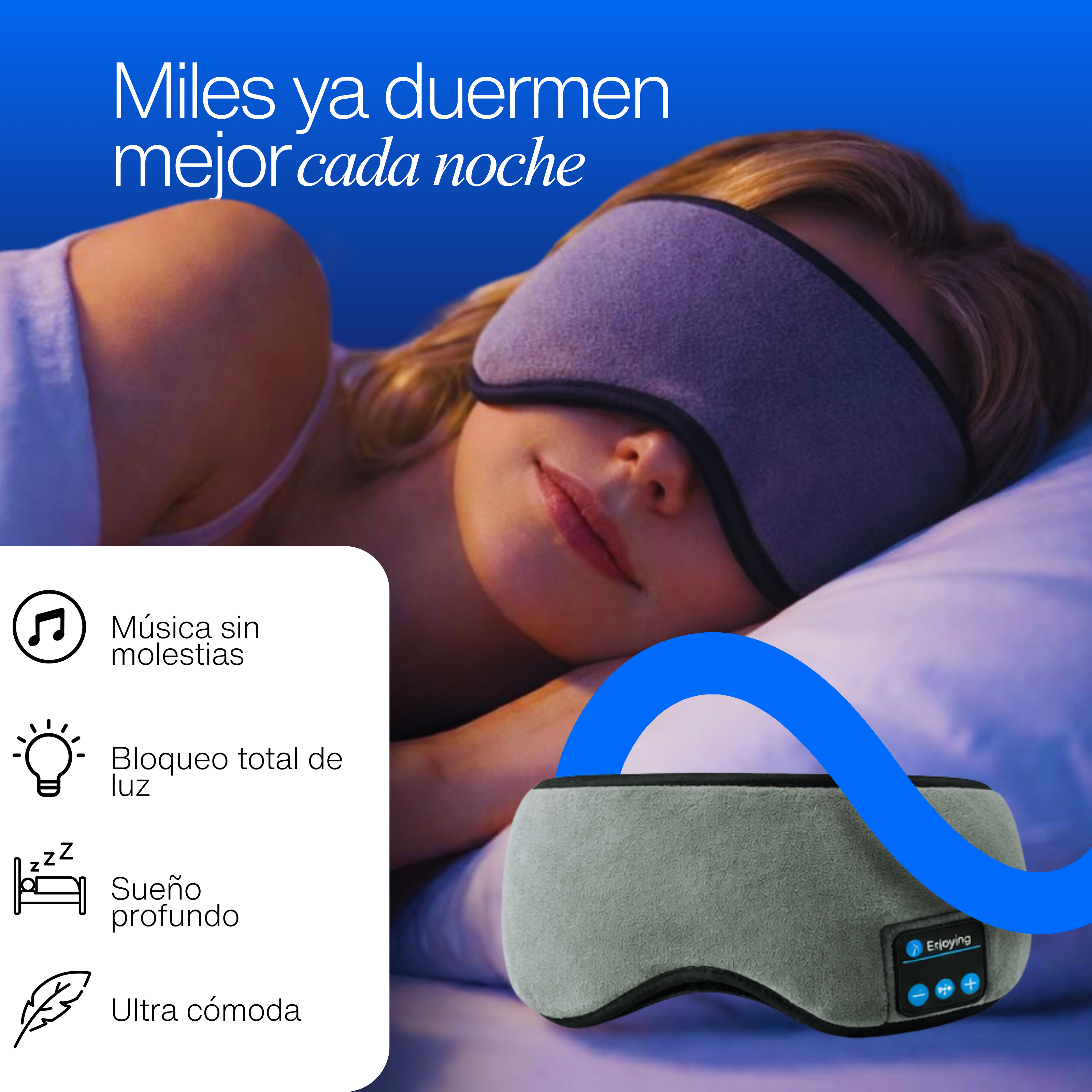 Máscara para Dormir con Auriculares